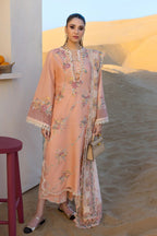 CRIMSON-3PC LAWN CHIKAANKARI EMBROIDERED SHIRT WITH CHIFOON PRINTED EMB DUPATTA AND EMB TROUSER