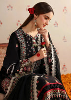 MAHNUR-3PC LAWN HEAVY EMBROIDERED SHIRT WITH CHIFFON EMB DUPATTA AND TROUSER