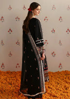 MAHNUR-3PC LAWN HEAVY EMBROIDERED SHIRT WITH CHIFFON EMB DUPATTA AND TROUSER