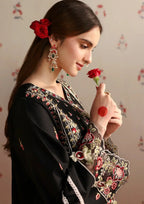 MAHNUR-3PC LAWN HEAVY EMBROIDERED SHIRT WITH CHIFFON EMB DUPATTA AND TROUSER