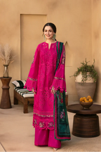 Saira Rizwan 3PC Lawn Embroidered Shirt With Digital Printed Jacquard Dupatta