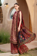 MARIA.B-3PC LAWN EMBROIDERED PRINTED SHIRT WITH CHIFFON PRINT DUPATTA AND PRINT TROUSER