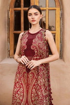 MARIA.B-3PC LAWN EMBROIDERED PRINTED SHIRT WITH CHIFFON PRINT DUPATTA AND PRINT TROUSER