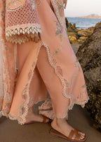 CRIMSON-3PC LAWN CHIKAANKARI EMBROIDERED SHIRT WITH CHIFOON PRINTED EMB DUPATTA AND EMB TROUSER