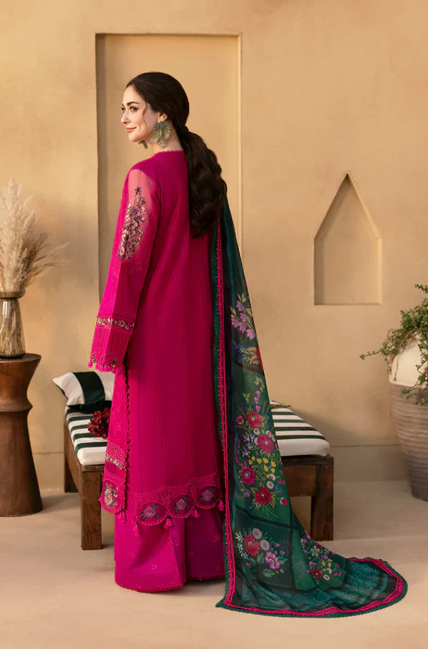 Saira Rizwan 3PC Lawn Embroidered Shirt With Digital Printed Jacquard Dupatta