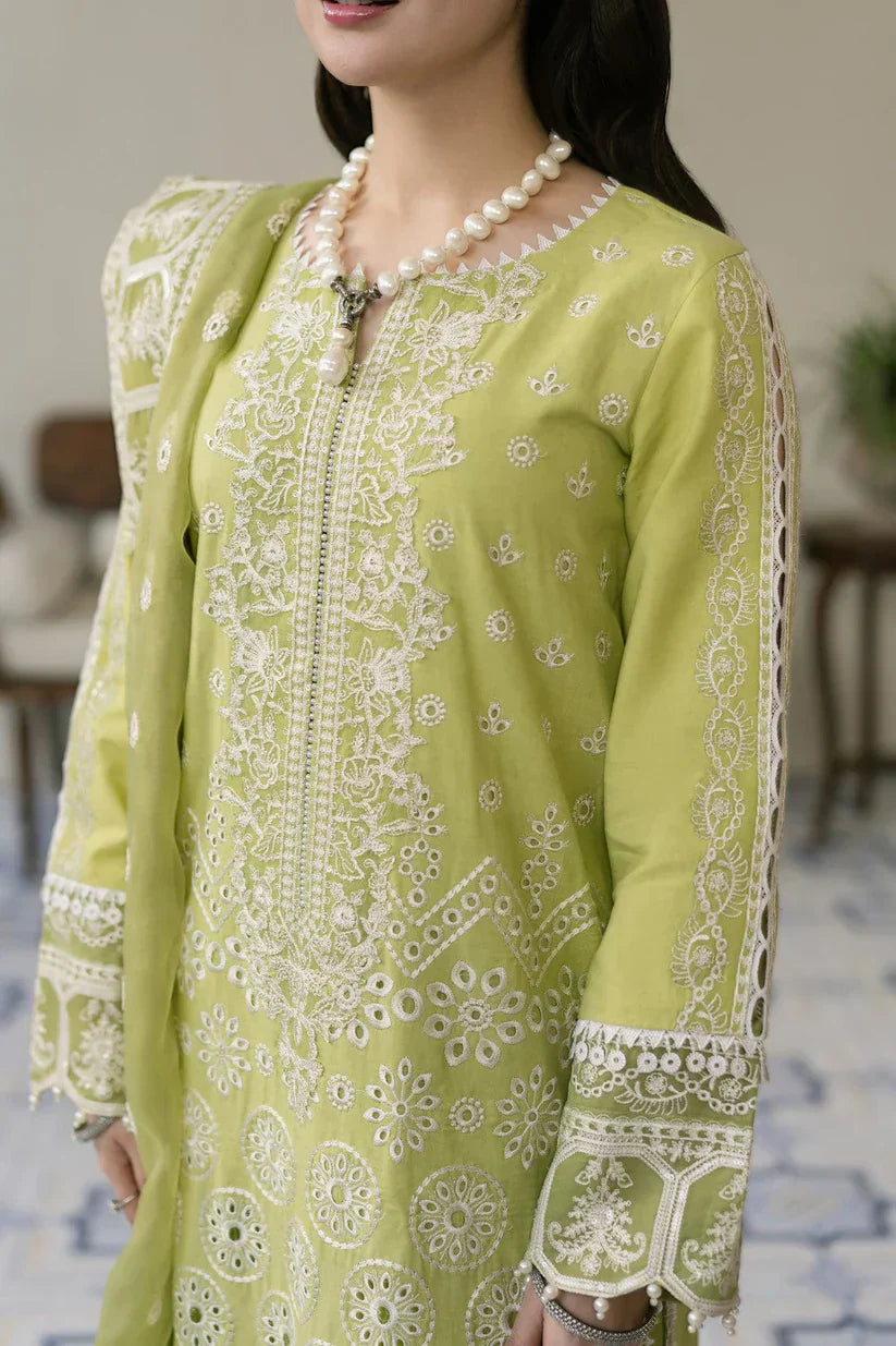 Asim Jofa 3PC LAWN EMBROIDERED SHIRT WITH ORGANZA EMBROIDERED DUPATTA & TROUSER