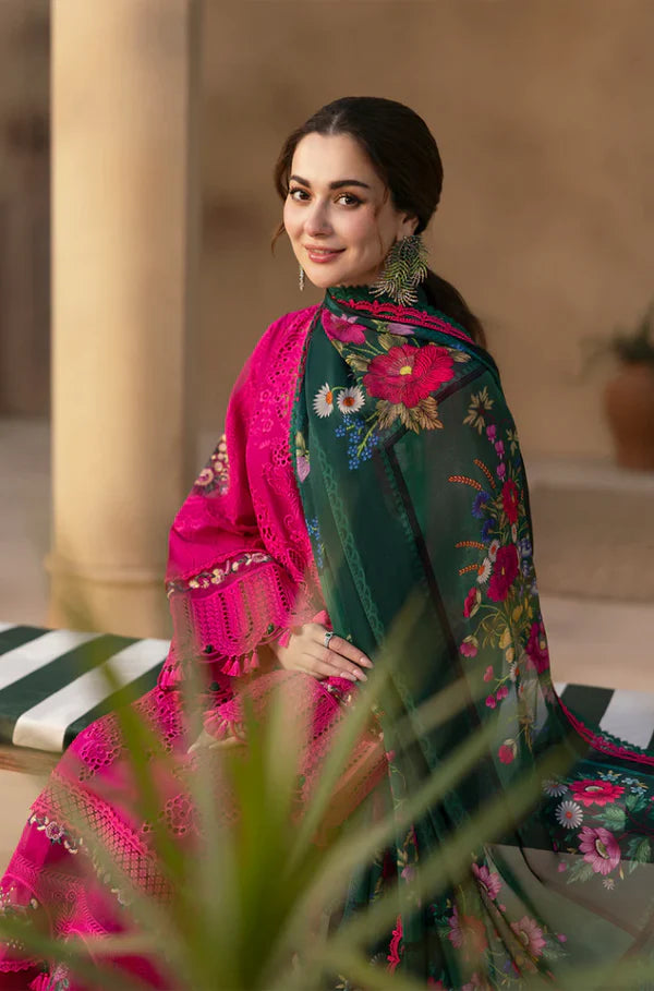 Saira Rizwan 3PC Lawn Embroidered Shirt With Digital Printed Jacquard Dupatta