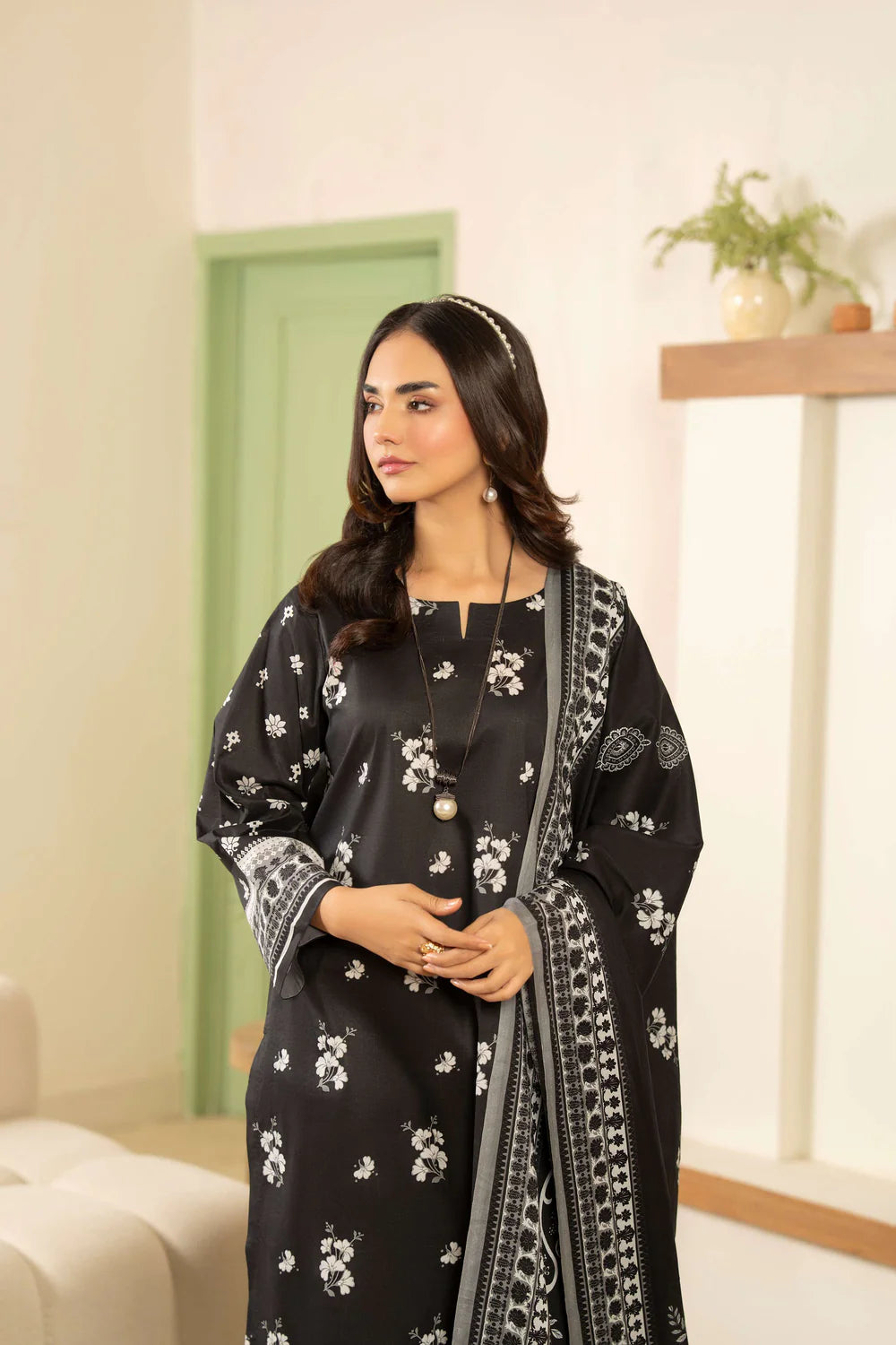 Maisa 3PC LAWN PRINTED SHIRT WITH LAWN PRINT DUPATTA AND CAMBRIC TROUSER