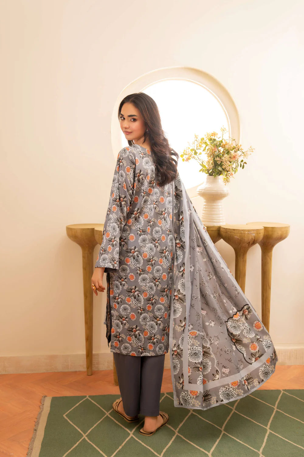 Maisa 3PC LAWN PRINTED SHIRT WITH LAWN PRINT DUPATTA AND CAMBRIC TROUSER