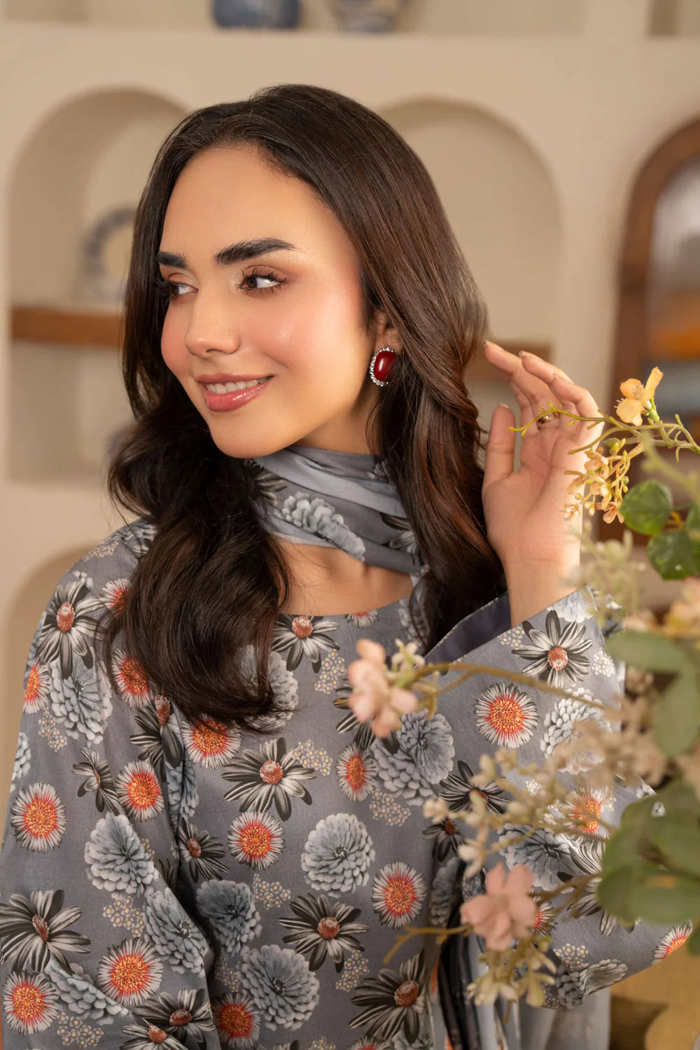 Maisa 3PC LAWN PRINTED SHIRT WITH LAWN PRINT DUPATTA AND CAMBRIC TROUSER
