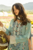 MUSHQ-3PC LAWN EMBROIDERED SHIRT WITH CHIFFON PRINTED DUPATTA AND TROUSER