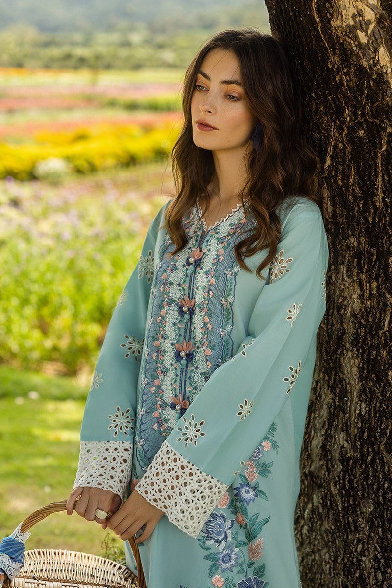 MUSHQ-3PC LAWN EMBROIDERED SHIRT WITH CHIFFON PRINTED DUPATTA AND TROUSER