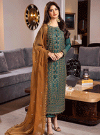 ASIM JOFA-3PC LAWN HEAVY EMBROIDERED SHIRT WITH CHIFFON EMBROIDERED DUPATTA AND TROUSER