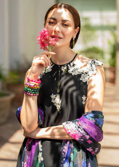 ASIFA NABEEL-3PC LAWN PRINT EMBROIDERED SHIRT WITH CHIFFON PRINT DUPATTA AND PRINT TROUSER