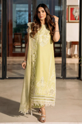 IZEL-3PC LAWN EMBROIDERED SHIRT WITH KHAADI NET EMBROIDERED DUPATTA AND TROUSER