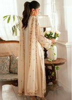 QALAMQAR - 3PC LAWN EMBROIDERED SHIRT WITH KHAADI NET EMBROIDERED DUPATTA AND TROUSER