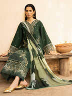 IZEL-3PC LAWN EMBROIDERED SHIRT WITH CHIFFOON PRINT DUPATTA AND EMB TROUSER