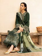 IZEL-3PC LAWN EMBROIDERED SHIRT WITH CHIFFOON PRINT DUPATTA AND EMB TROUSER